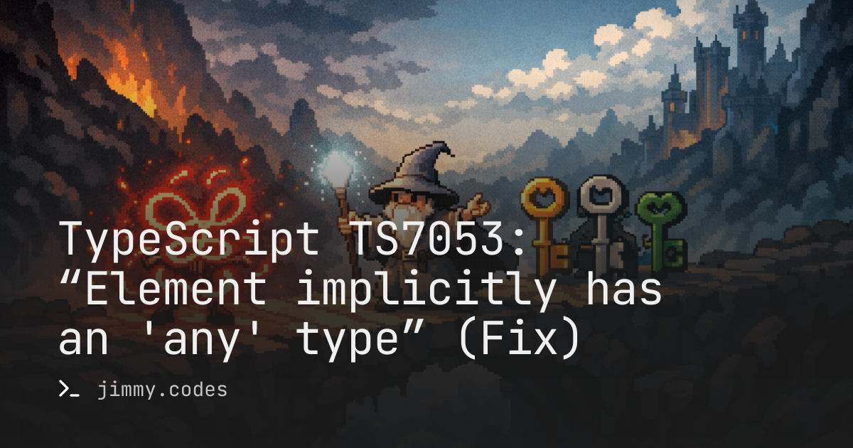 TypeScript TS7053: “Element implicitly has an 'any' type” (Fix) | Jimmy ...